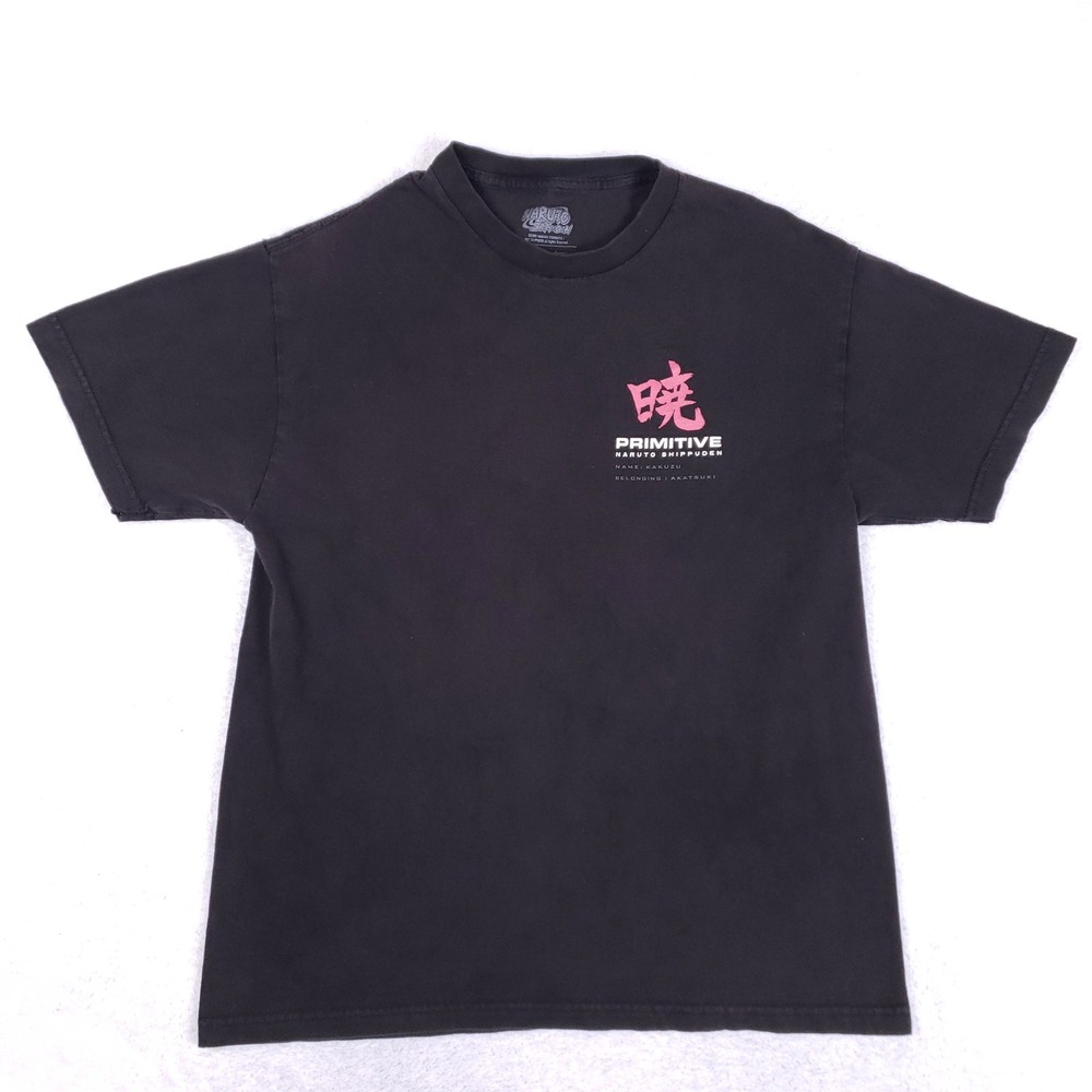PRIMITIVE X NARUTO SHIPPUDEN Kakuzu Akatsuki T Shirt Size M Black Anime Graphic